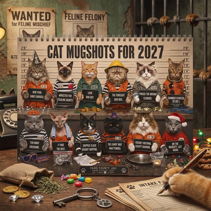 😂 Funny Cat Mugshots 2027 Calendar 📅