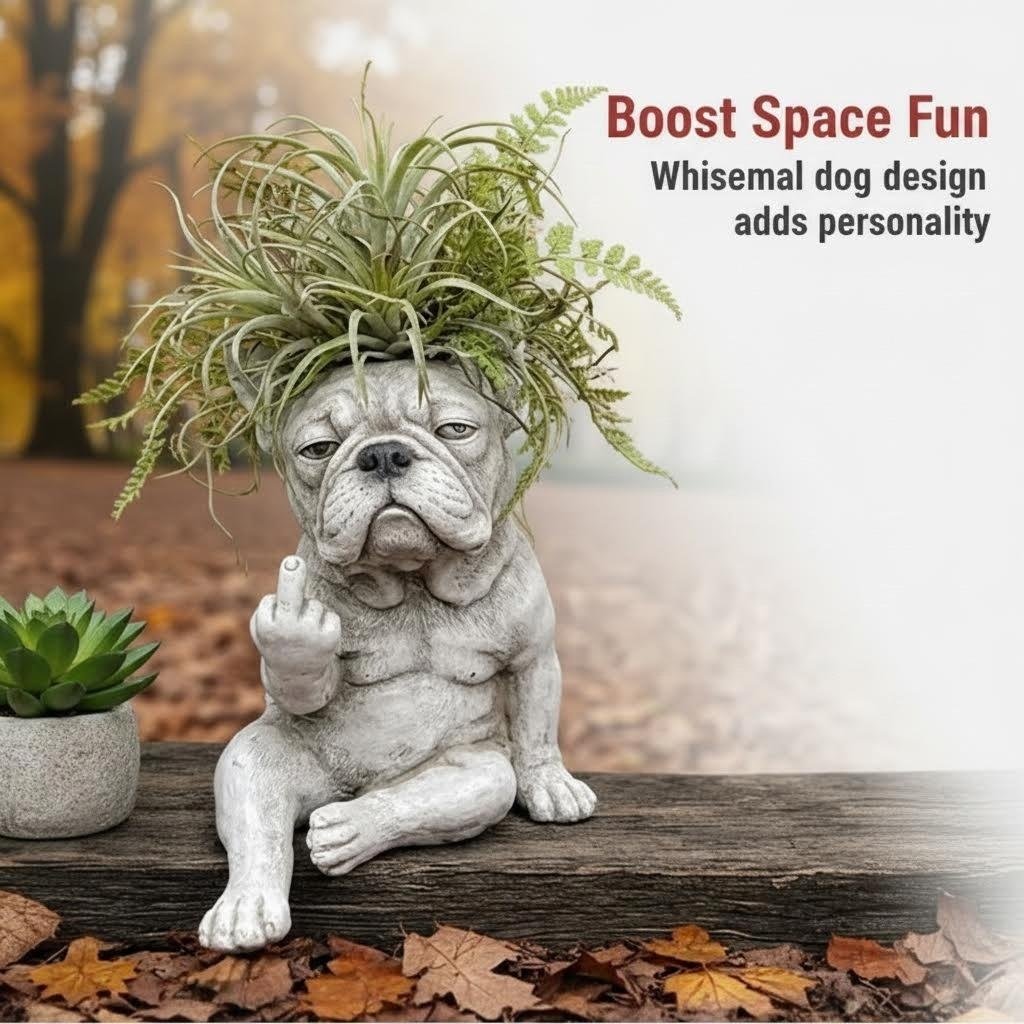 🔥LAST DAY 50% OFF🐶Grumpy French Bulldog Planter🪴