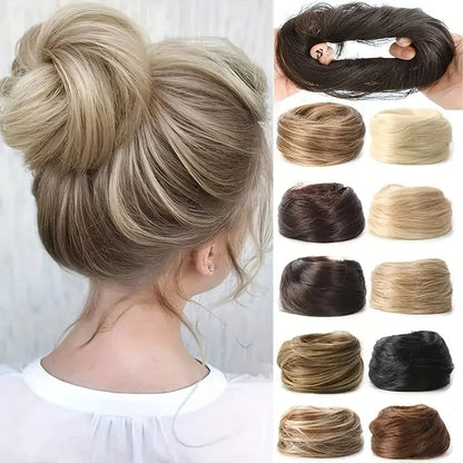 Synthetic Messy Bun Hair Piece for Women, Curly Updo Scrunchie Extension for Instant Volume and a High Crown