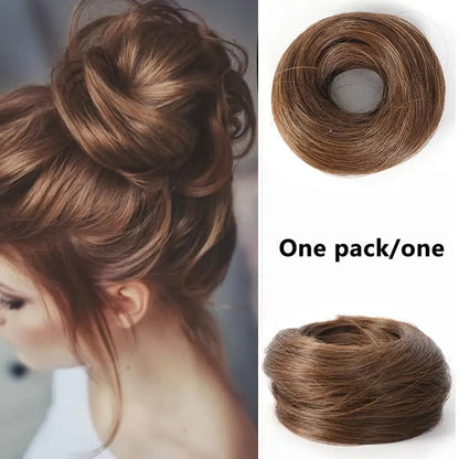 Synthetic Messy Bun Hair Piece for Women, Curly Updo Scrunchie Extension for Instant Volume and a High Crown