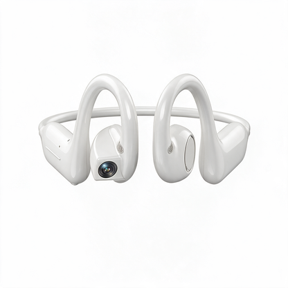 E12 Bone Conduction Bluetooth Headphones With 8MP EIS Stabilized Camera, 160+ Languages Instant Translation
