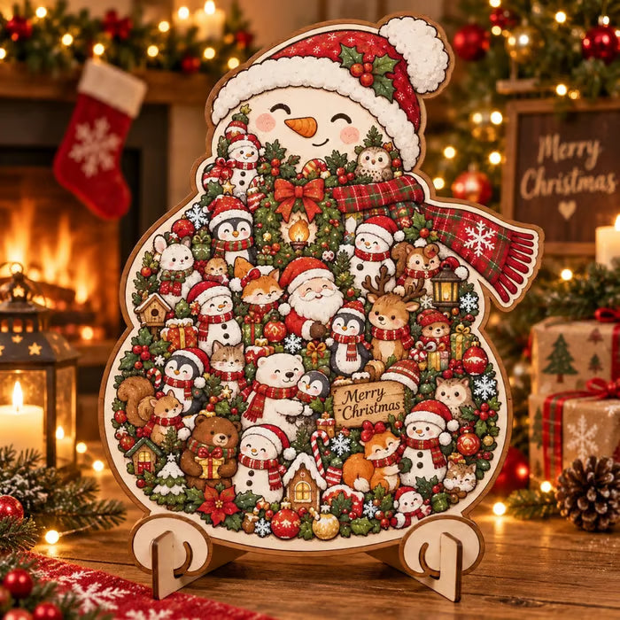 🎄 ✨ Intricate Christmas Keepsake Wooden Puzzle Ornaments – Artistic Festive Tabletop Décor