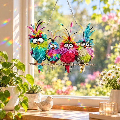 🔥Last Day 50% OFF - 🐦✨ Sunny Birds Diamond Art Suncatcher DIY Kit