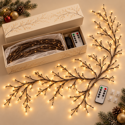 ✨ Flexible LED Branch Lights | Remote-Controlled Holiday Wall Decor