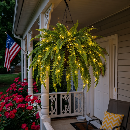 🔥Each $9.99 On Sale Only Today💛Glowing Boston Ferns with Lights – 🌿 Zero Watering, Zero Maintenance