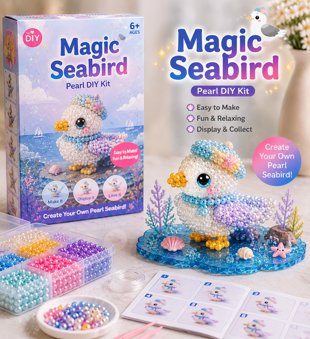 🔥Last Day BUY 3 GET 1 FREE🐚 12 Magical Ocean Friends DIY Kit – Create Your Own Adorable Sea Creatures!