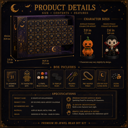 31 Nights of Hollowmoon DIY 3D Jewel Bead Countdown Calendar 🎃✨