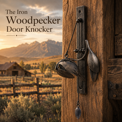 The Iron Woodpecker Door Knocker