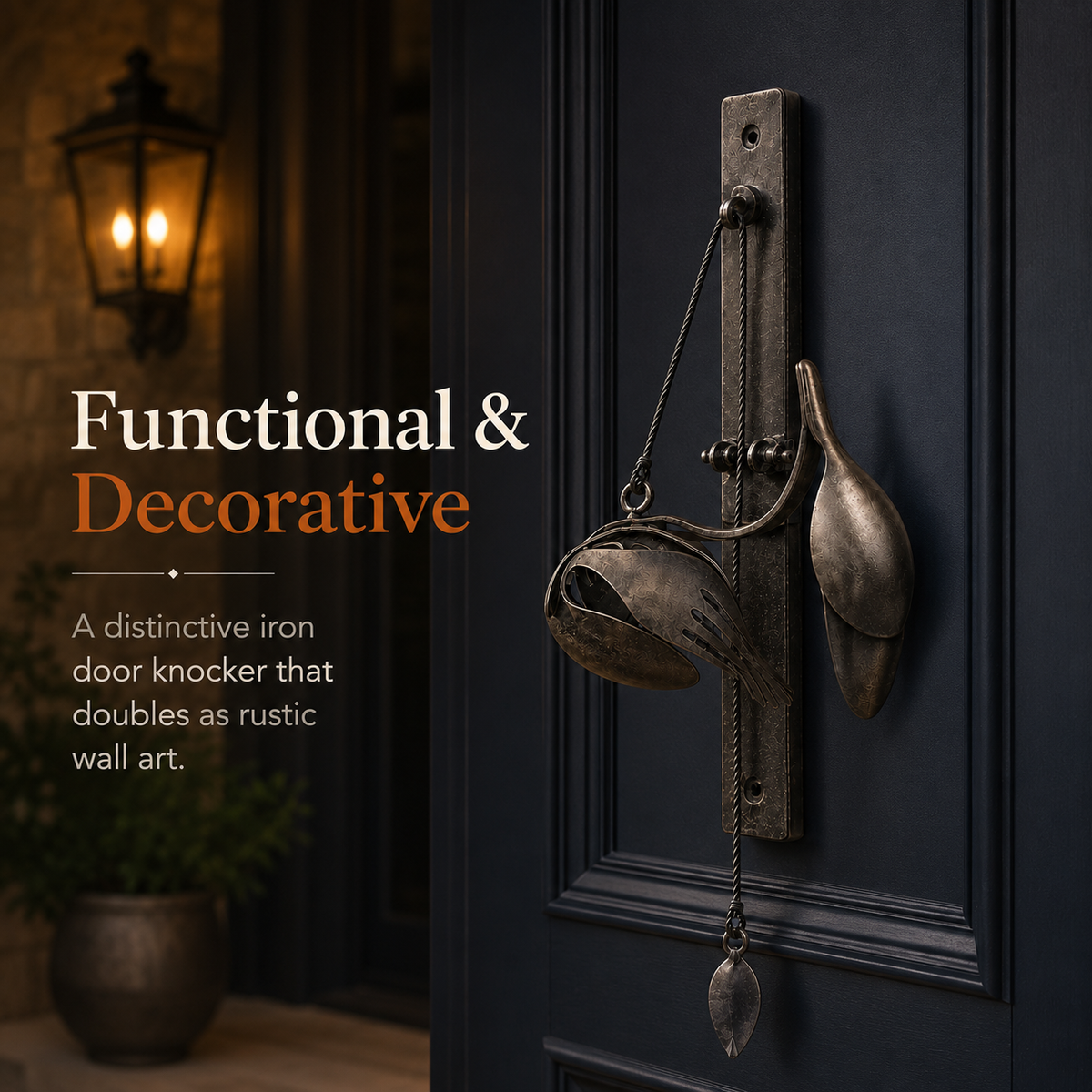 The Iron Woodpecker Door Knocker
