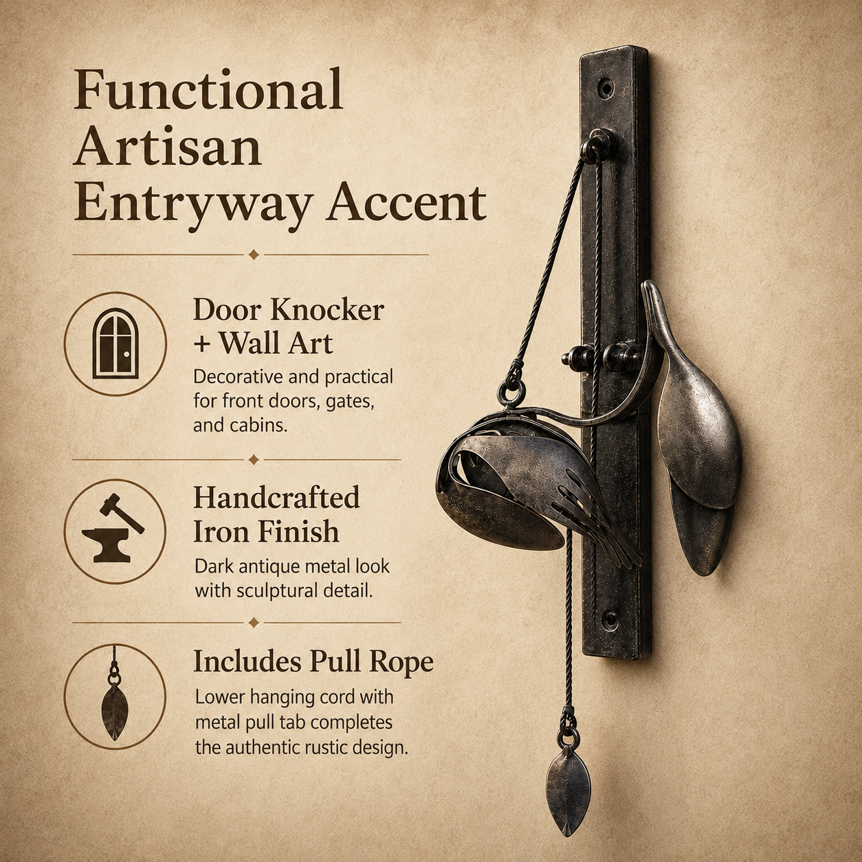 The Iron Woodpecker Door Knocker