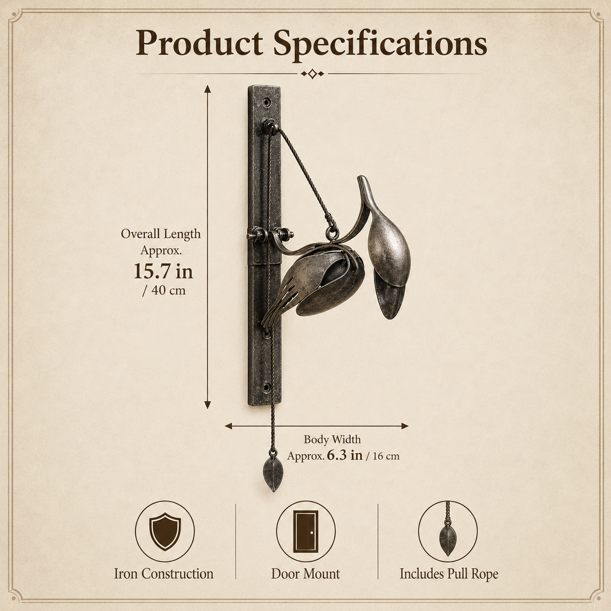 The Iron Woodpecker Door Knocker