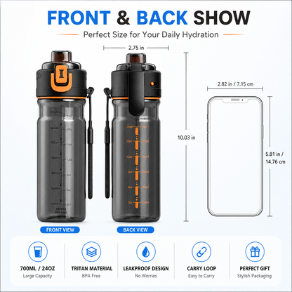 🔥Last Day 49% OFF - 💦 750ML Cooling Mist Water Bottle | Straw & Spray Sports Bottle for Hot Days