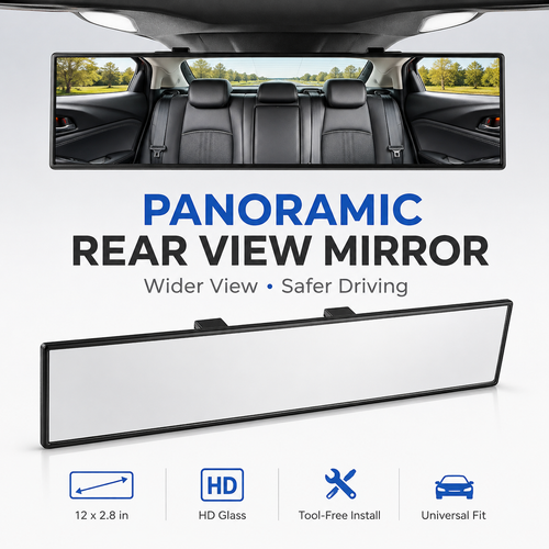 🔥Last Day 49% OFF - 🚗 Panoramic Rear View Mirror | Wider View, Safer Driving Clip-On Car Mirror