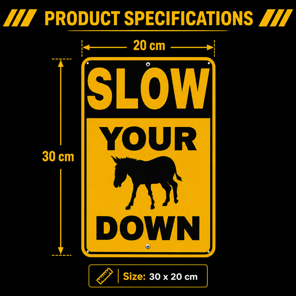 🔥Last Day 49% OFF - 🐴⚠️ Slow Your Donkey Down Sign | Funny Farm & Driveway Warning Decor