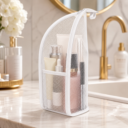 🔥Last Day 49% OFF - ✨ Standing Toiletry Bag | Foldable Mesh Travel Organizer With See-Through Pockets