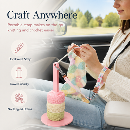 🔥Last Day 49% OFF - 🧶 Yarn Holder Set | Portable Standing Yarn Organizer With Floral Strap