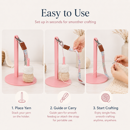 🔥Last Day 49% OFF - 🧶 Yarn Holder Set | Portable Standing Yarn Organizer With Floral Strap