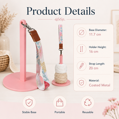 🔥Last Day 49% OFF - 🧶 Yarn Holder Set | Portable Standing Yarn Organizer With Floral Strap