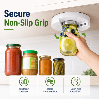 🔥Last Day 49% OFF - One-Handed Under-Cabinet Jar Opener | Open Stubborn Lids With Less Effort