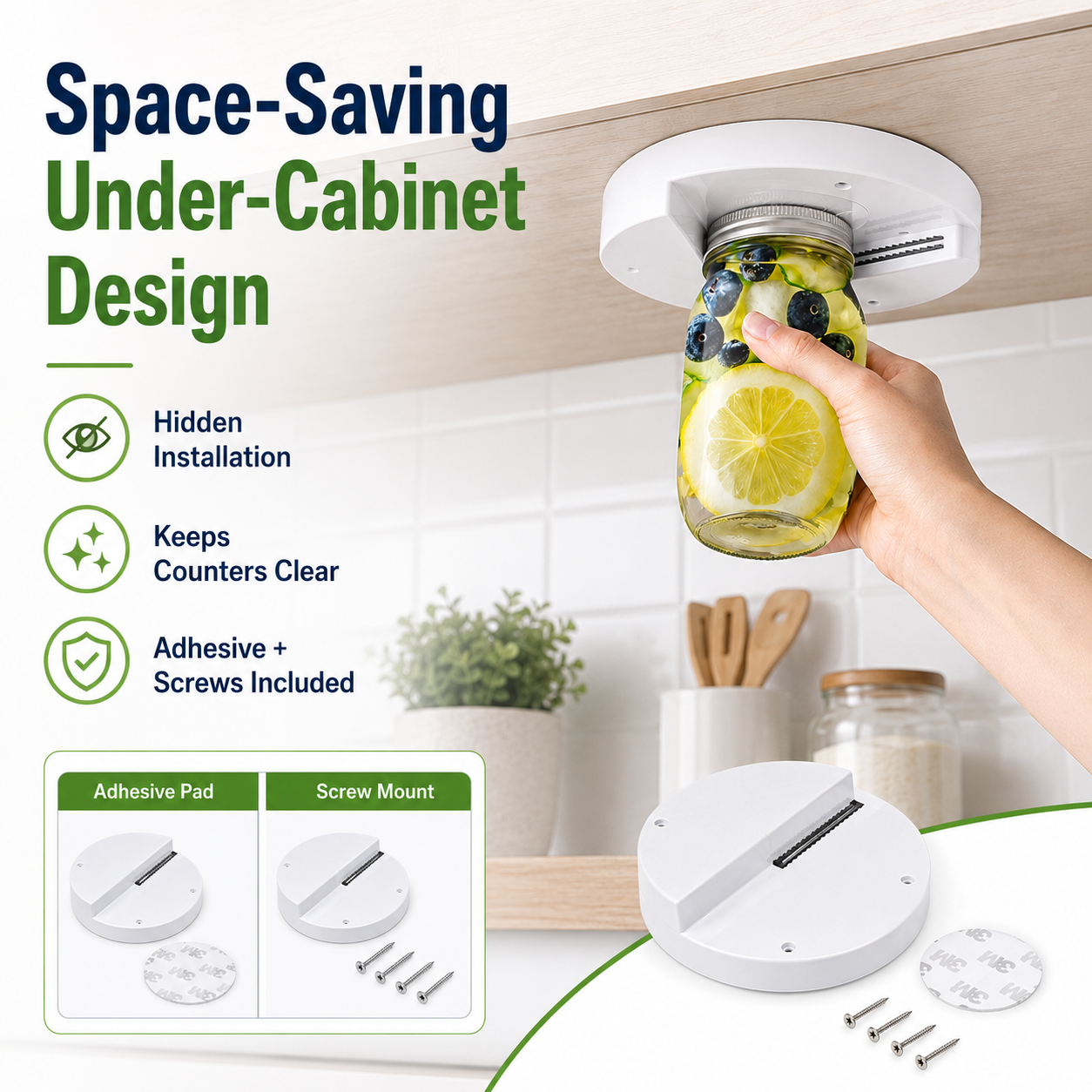 🔥Last Day 49% OFF - One-Handed Under-Cabinet Jar Opener | Open Stubborn Lids With Less Effort