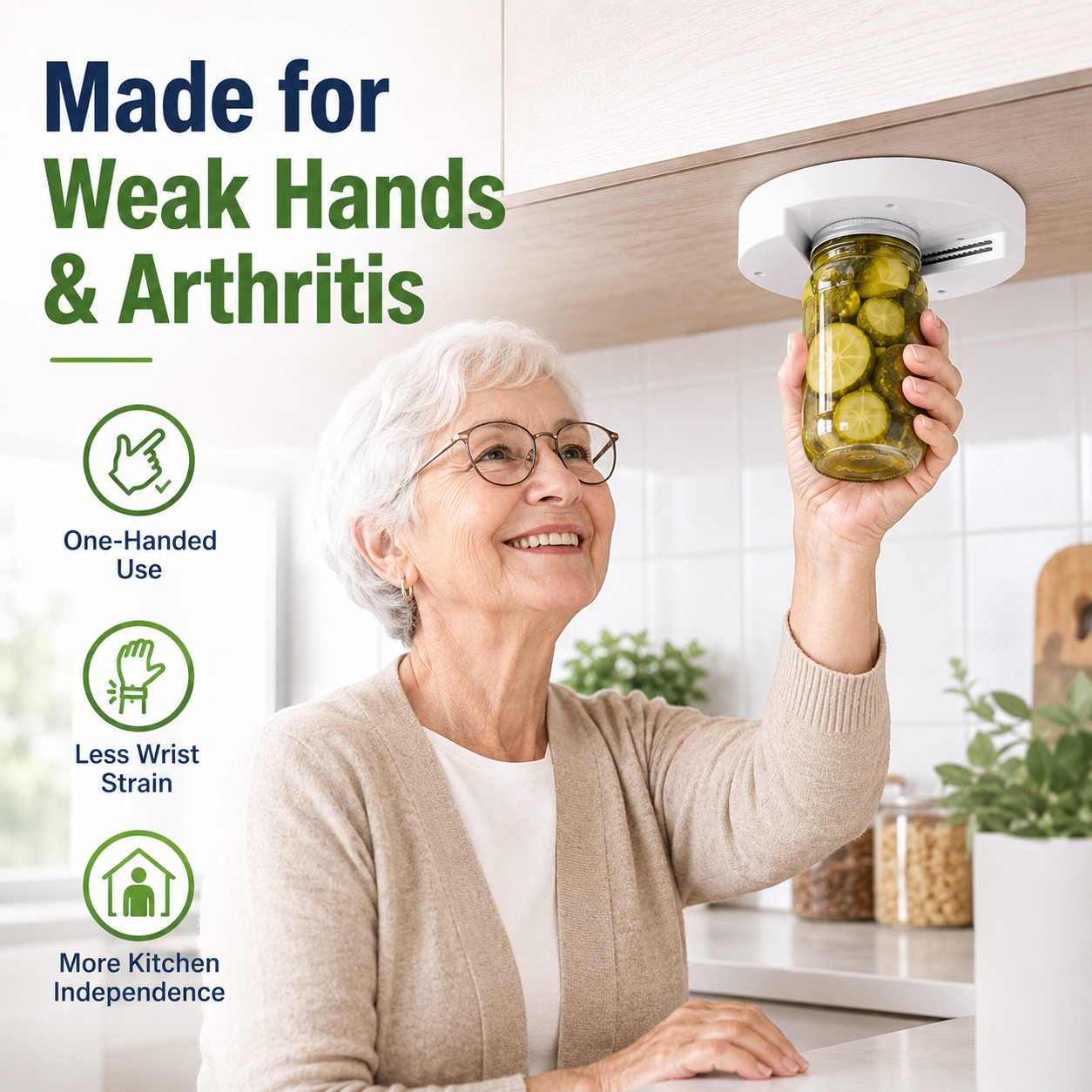 🔥Last Day 49% OFF - One-Handed Under-Cabinet Jar Opener | Open Stubborn Lids With Less Effort