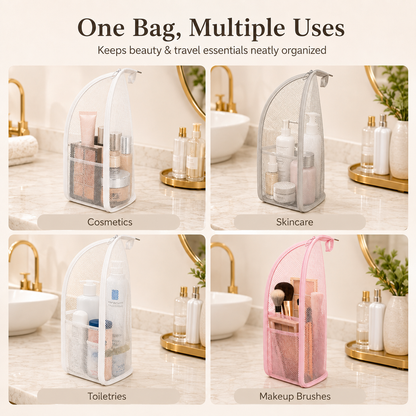 🔥Last Day 49% OFF - ✨ Standing Toiletry Bag | Foldable Mesh Travel Organizer With See-Through Pockets