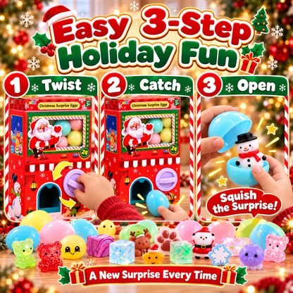 🎄 24-Day Christmas Squishy Surprise Calendar™ – 24 Mystery Eggs with Cute Squeeze Toys