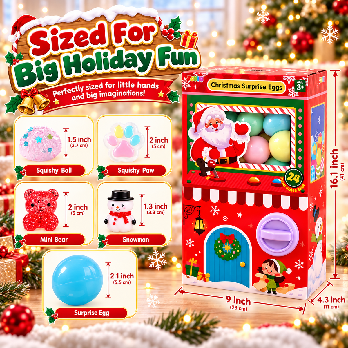 Christmas surprise calendar sizes