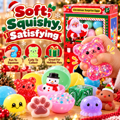 🎄 24-Day Christmas Squishy Surprise Calendar™ – 24 Mystery Eggs with Cute Squeeze Toys