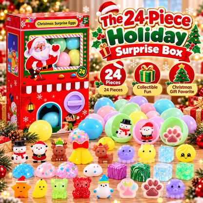 🎄 24-Day Christmas Squishy Surprise Calendar™ – 24 Mystery Eggs with Cute Squeeze Toys