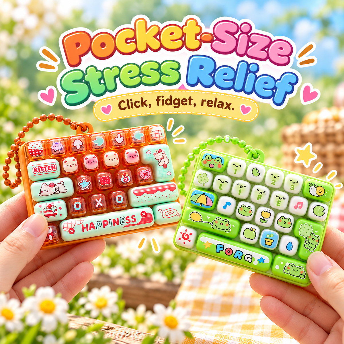 Pocket size mini keyboard fidget