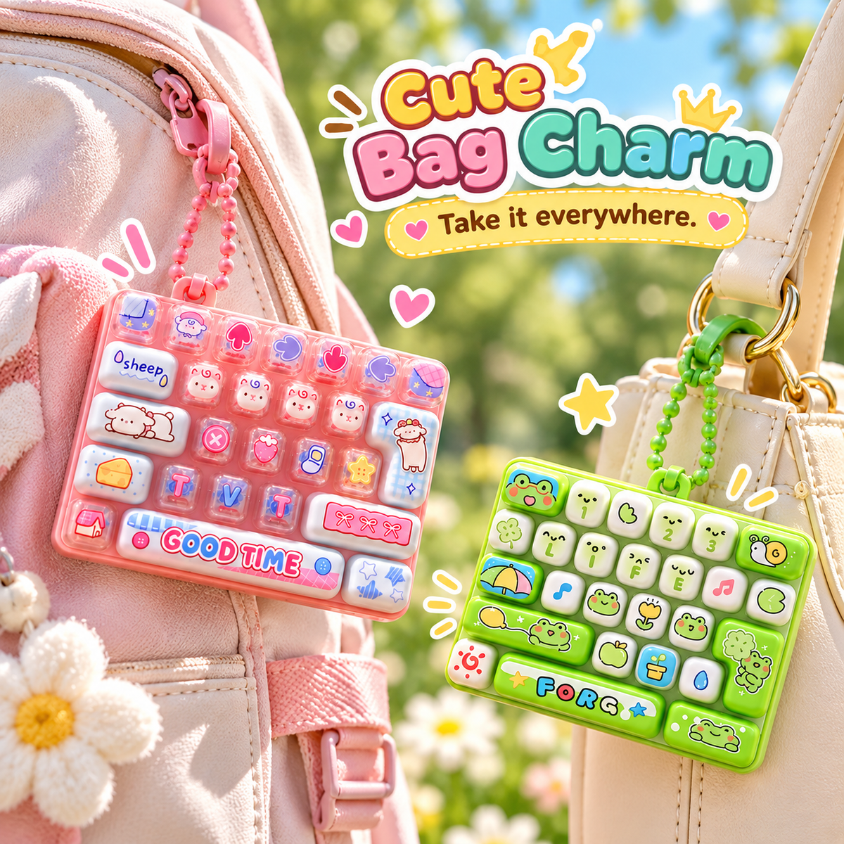 Mini keyboard keychain bag charm
