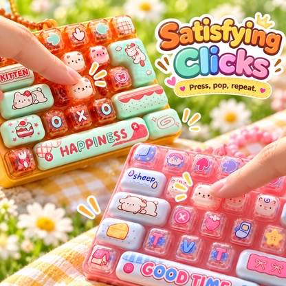 ⌨️ 26-Key Mini Fidget Keyboard Keychain™ – Cute Sensory Stress Relief Toy & Bag Charm