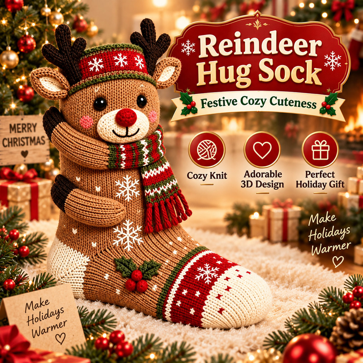 🎄 3D Christmas Hug Socks™ – The Cozy Holiday Gift That Brings Smiles & Warm Hugs