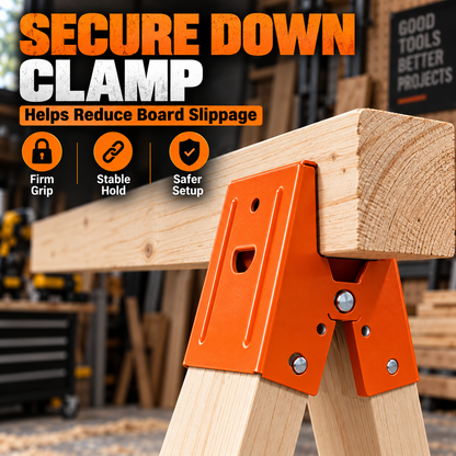 Heavy-Duty Sawhorse Brackets 2-Pack – Turn 2x4 Lumber Into Strong, Stable Work Supports