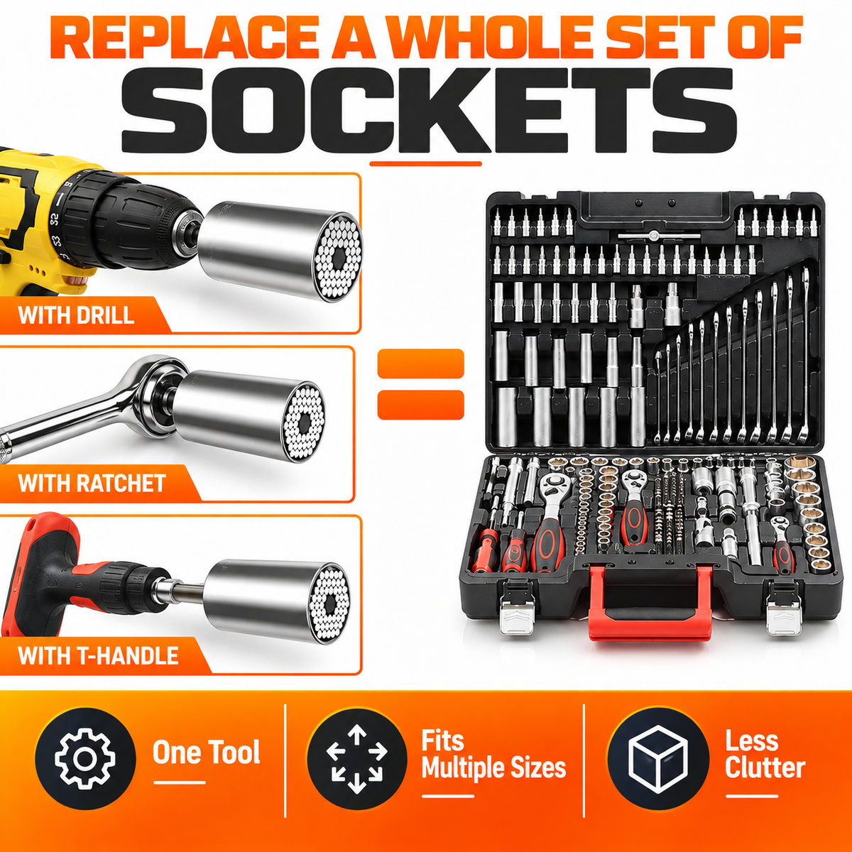 🔥 Universal Self-Adjusting Socket – One Tool Fits Multiple Nuts, Bolts & Fasteners