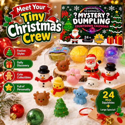 🎄 Mystery Dumpling Squishy Advent Calendar – 24 Days of Christmas Surprises