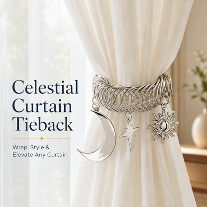 ✨ Celestial Moon & Sun Curtain Tiebacks – Elegant No-Drill Decorative Curtain Holdbacks