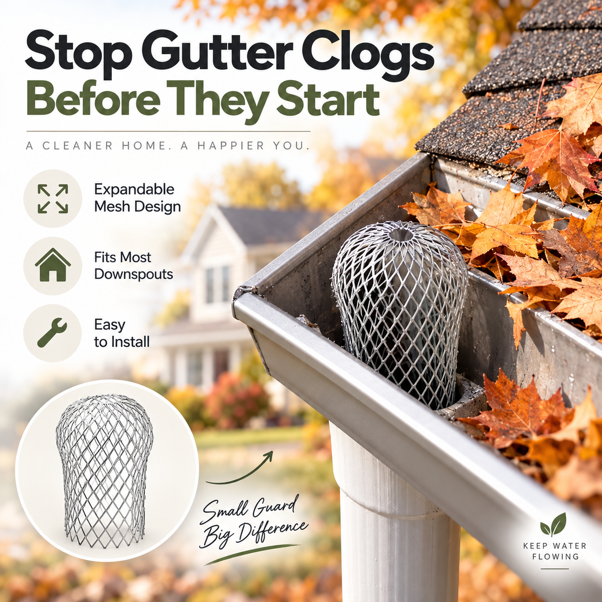 Expandable Gutter Downspout Guard