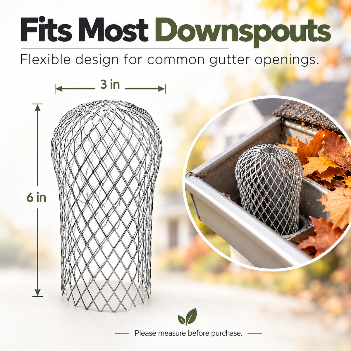 Gutter guard size 3 inches by 6 inches