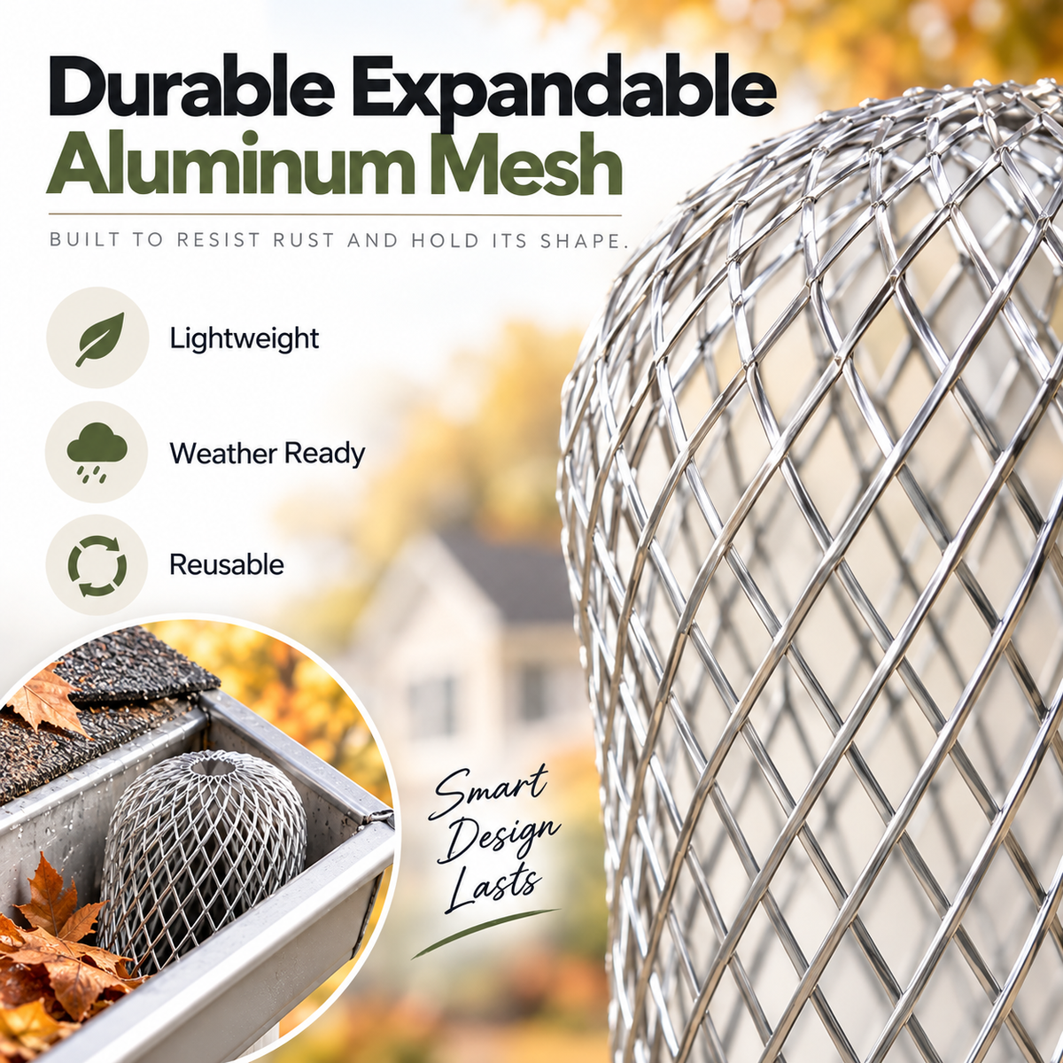 Expandable aluminum gutter mesh guard