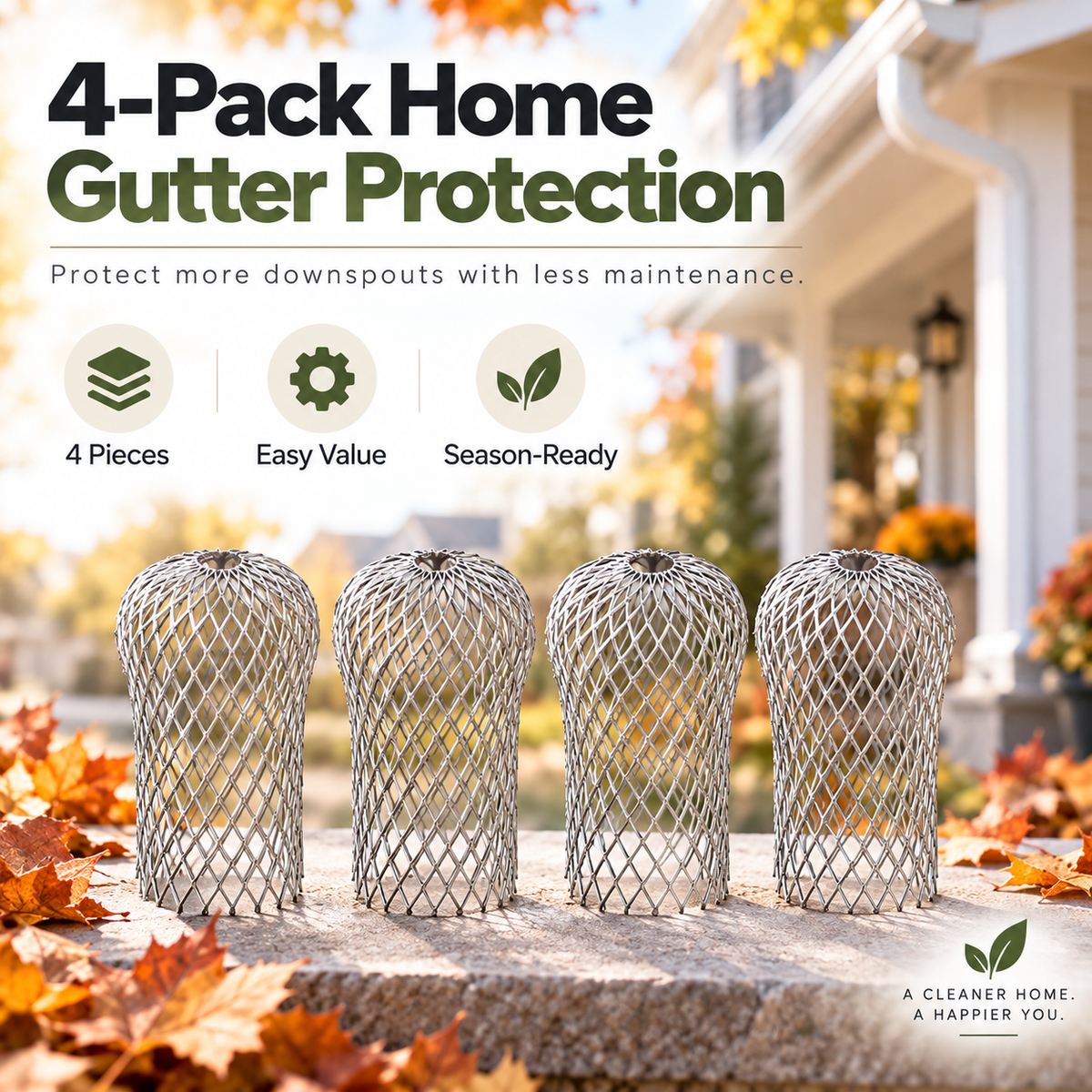 Four pack gutter downspout guards
