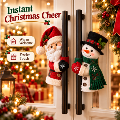 🎅 Santa & Snowman Christmas Handle Huggers – Cute Plush Holiday Decor ⛄