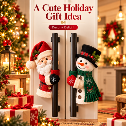 🎅 Santa & Snowman Christmas Handle Huggers – Cute Plush Holiday Decor ⛄