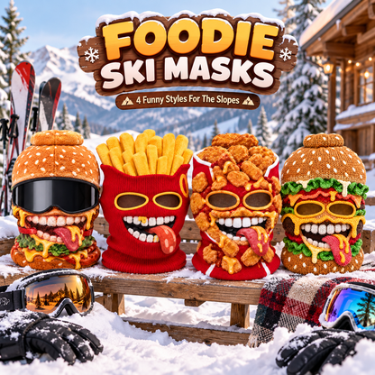 🍔 Foodie Ski Mask – Funny 3D Food Balaclava for Skiing & Snowboarding