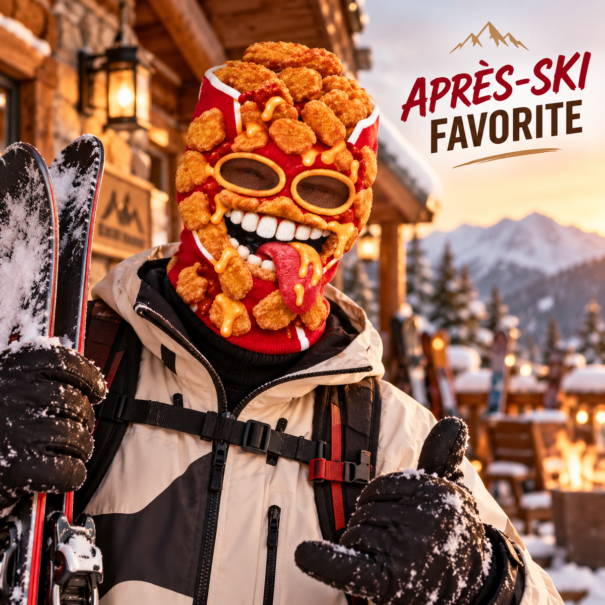 🍔 Foodie Ski Mask – Funny 3D Food Balaclava for Skiing & Snowboarding