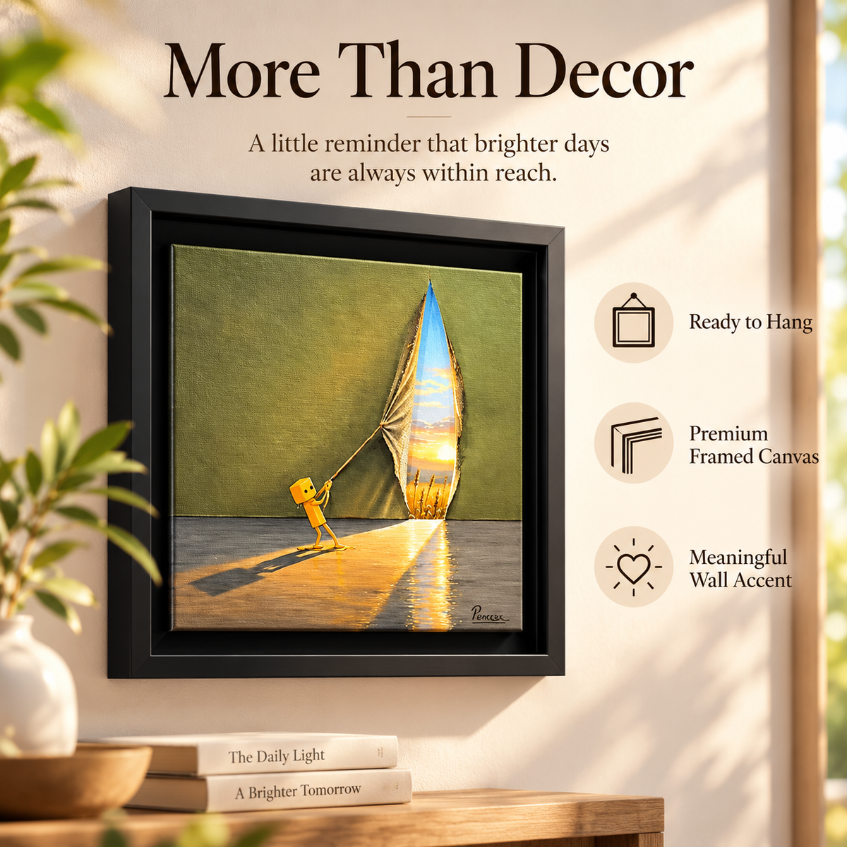 ✨ A Brighter Tomorrow – Hope & New Beginnings Framed Wall Art