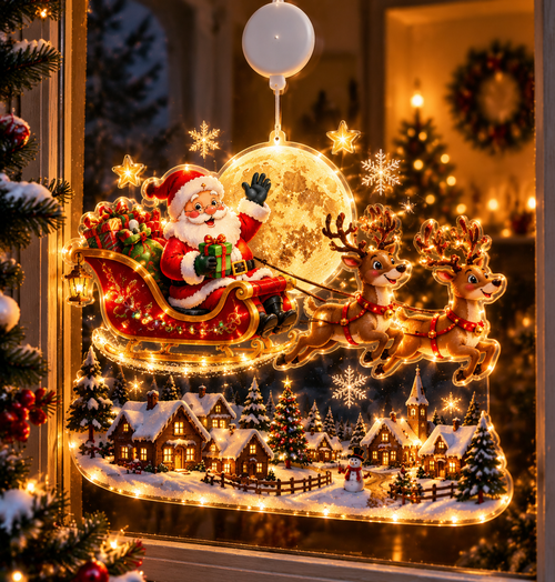 🔥 Last Day 49% OFF - 🎄 Christmas Magic Window Light | Glowing Holiday Window Decoration For A Cozy Christmas