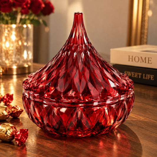 🔥 Last Day 49% OFF - 💎 Vintage Crystal Candy Jar | Elegant Diamond-Cut Glass Decor For A Beautiful Home