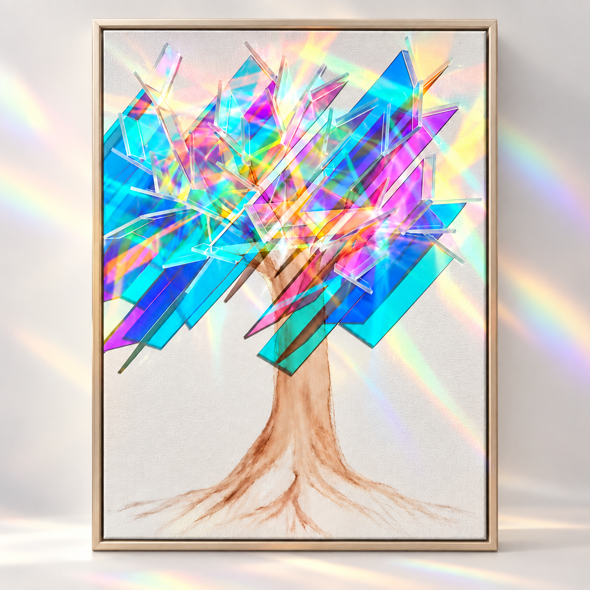 🌳 Tree of Life Sunlight Art | Iridescent Prism Canvas That Paints Rainbows With Every Ray Of Light